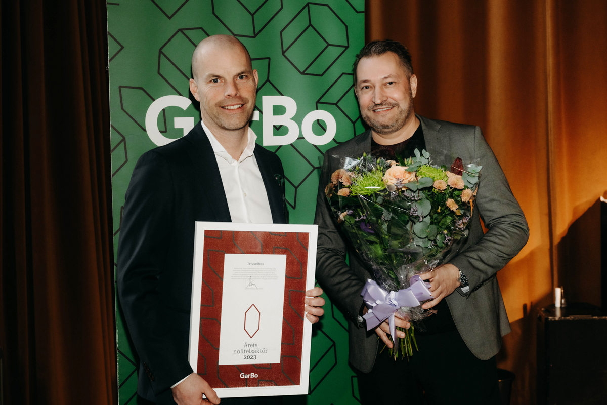 Vinnare av Årets nollfelsaktör 2023 - Trivselhus AB.
